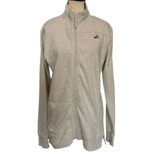 Cuffy's Of Cape Cod Mock Neck Full Zip Light Grey Fleece Jacket - Sz M